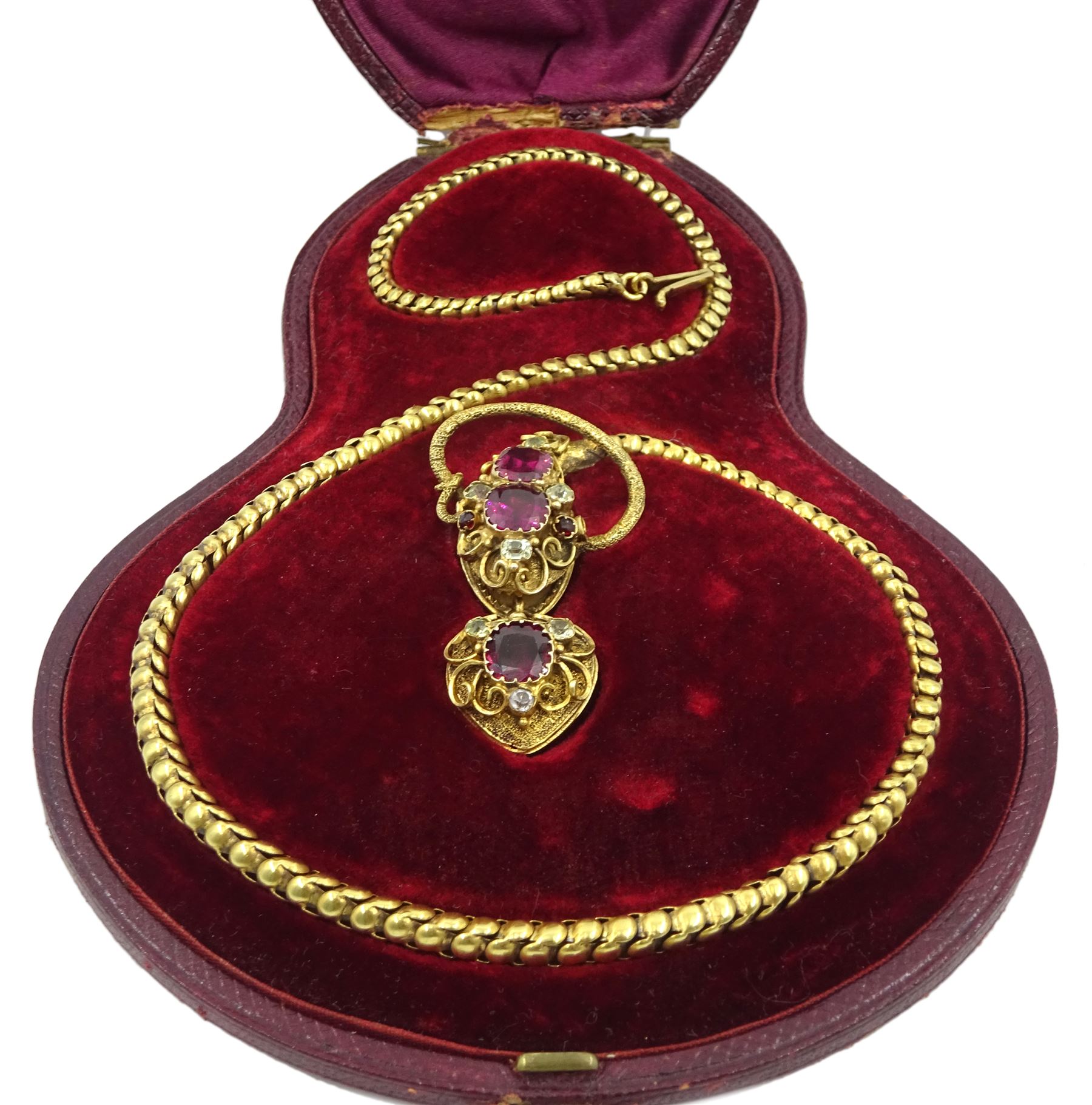 Victorian gold snake necklace - Image 10 of 14