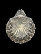 Late Victorian silver shell shape dish