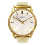 Seiko gentleman's automatic gold-plated and stainless steel wristwatch