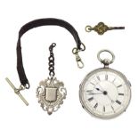 Victorian silver key wound chronograph pocket watch No. 47619