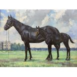 George Collie (Irish 1904-1975): Panner Slipper and Little Quizling - Mother and Foal Racehorses at