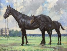 George Collie (Irish 1904-1975): Panner Slipper and Little Quizling - Mother and Foal Racehorses at