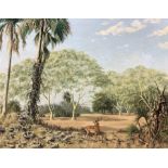 Forsyth (Continental 20th century): Antelope in Safari Landscape