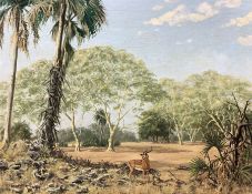 Forsyth (Continental 20th century): Antelope in Safari Landscape