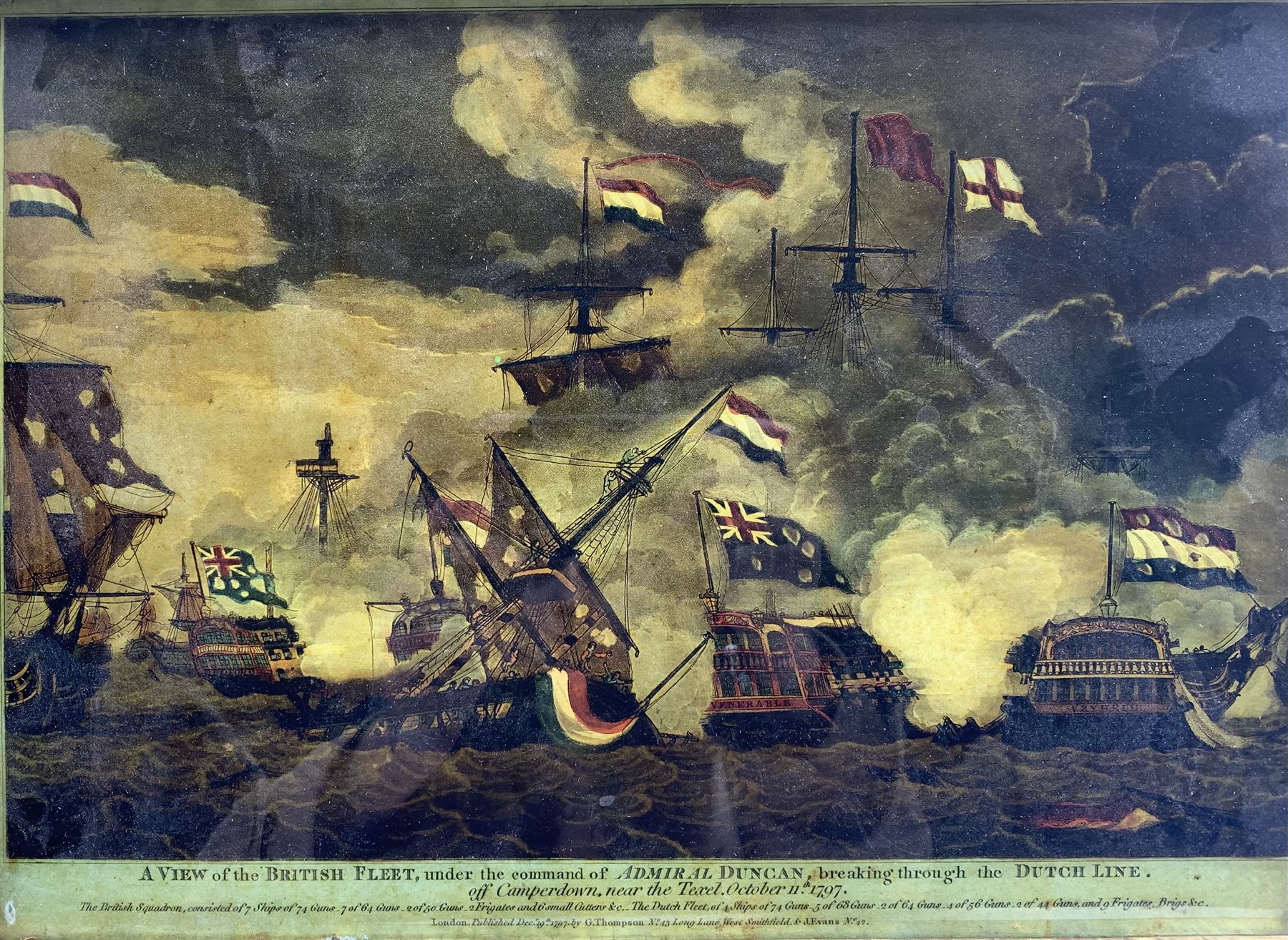 'A View of the British Fleet under the Command of Admiral Duncan Breaking through the Dutch Line' - Image 2 of 3