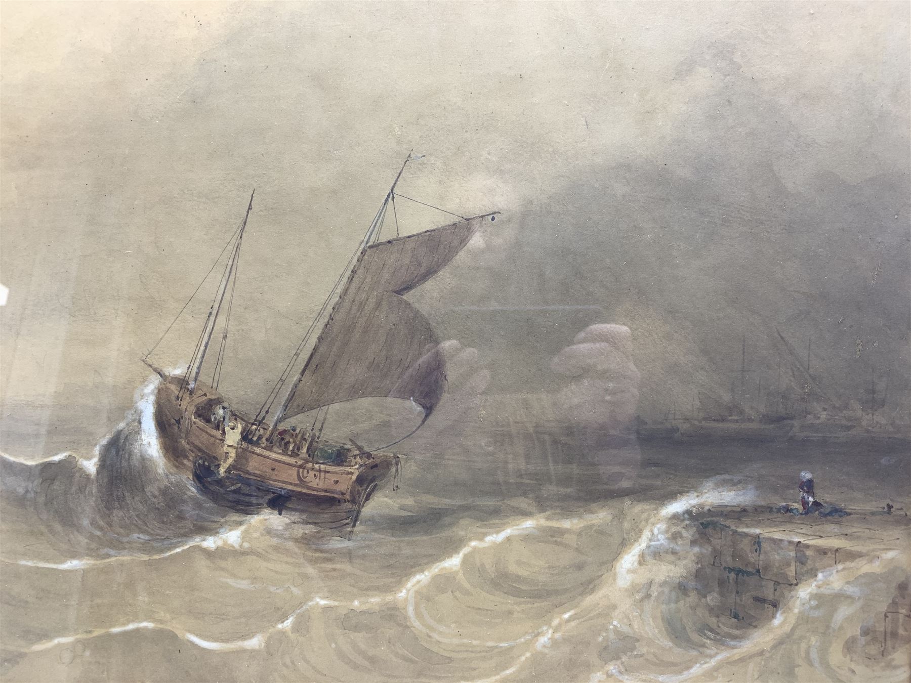 English School (19th century): Sailing Ship in Choppy Seas - Image 2 of 3