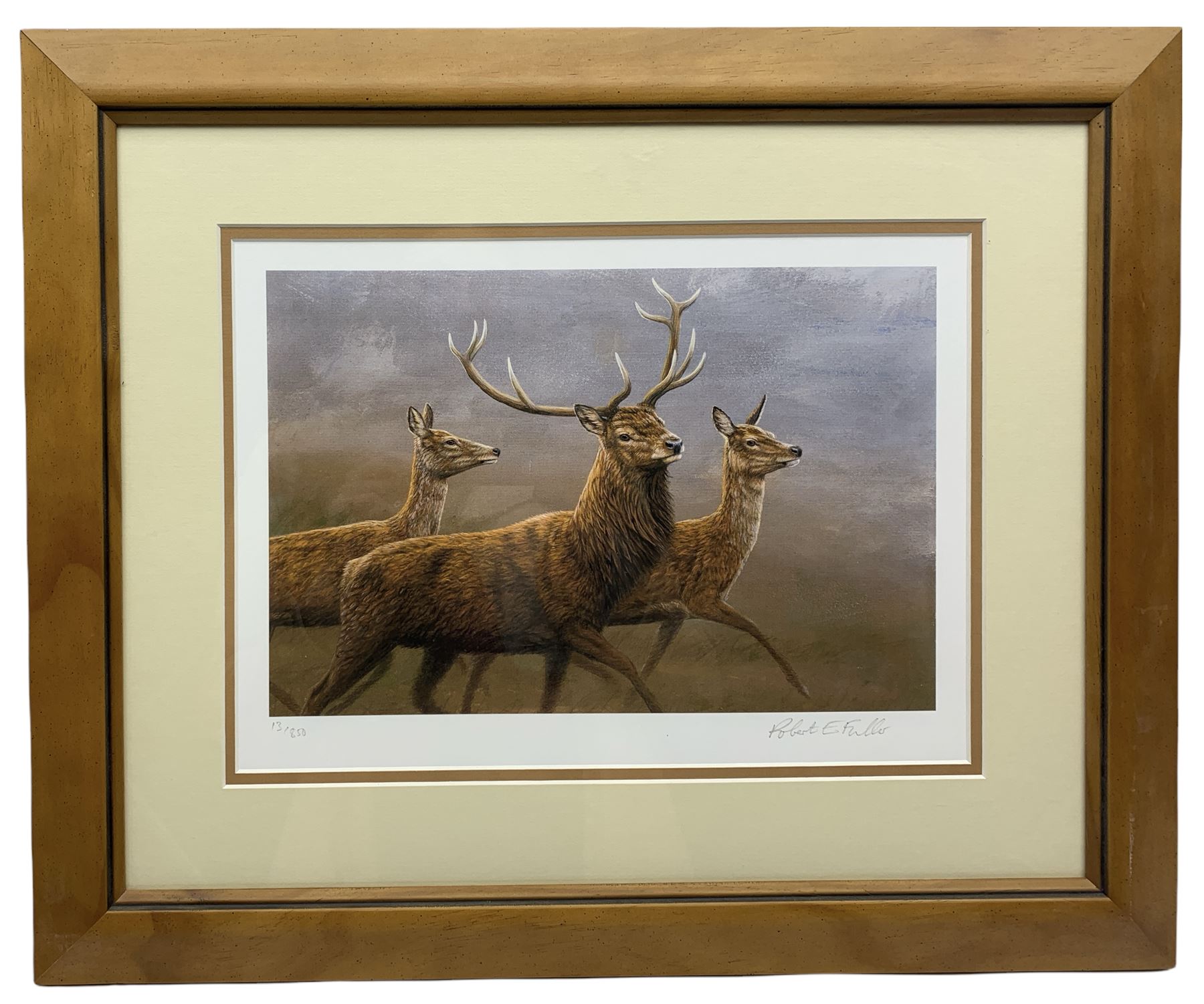 Robert E Fuller (British 1972-): 'Red Stag And Hinds' - Image 2 of 2