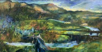 Iona Leishman (Scottish contemporary): 'East from Gowan Hill - Stirling Scotland'