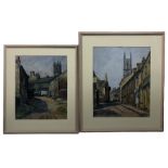 Jack Crosland (Northern British 20th century): 'Honley West Yorkshire' and 'Church Street Honley Wes