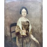 English School (early 19th century): Three Quarter Length Seated Portrait of an Early Victorian Lady