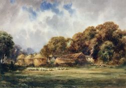 Thomas 'Tom' Dudley (British 1857-1935): 'Yorkshire Farmstead'