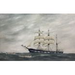 Bill Welburn (British 20th century): Sailing Ship and Whalers