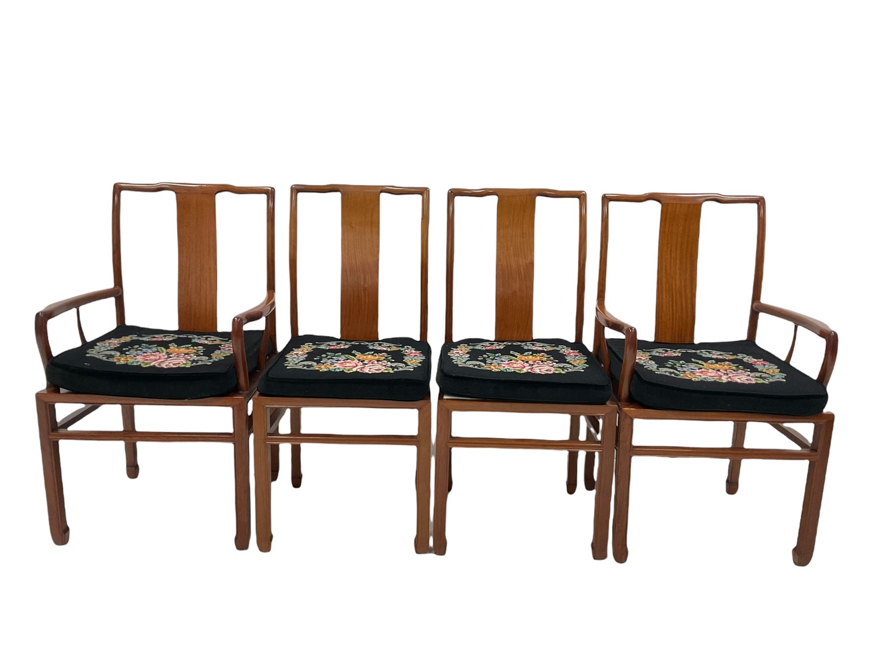 Contemporary Chinese rosewood extending dining table - Image 3 of 6