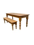 Rectangular pine kitchen table