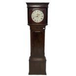 A late 18th century 30-hour oak and mahogany longcase clock retailed by Henry Fisher