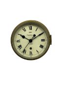 A 20th century English ships bulkhead clock having a 6” dial with roman numerals