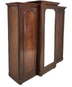 Victorian mahogany breakfront triple wardrobe