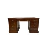 Georgian design mahogany pedestal desk