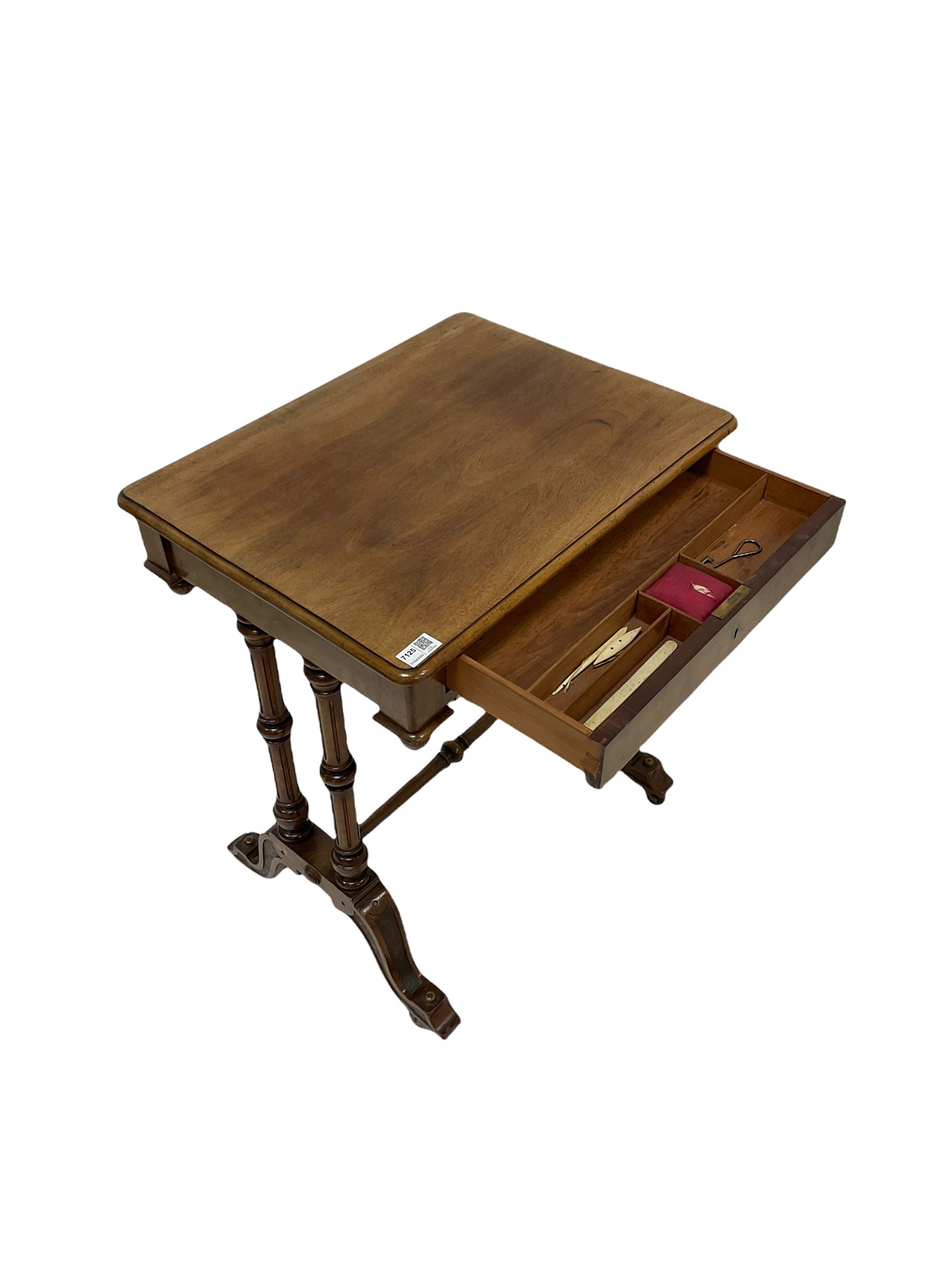 Victorian walnut worktable - Image 4 of 5