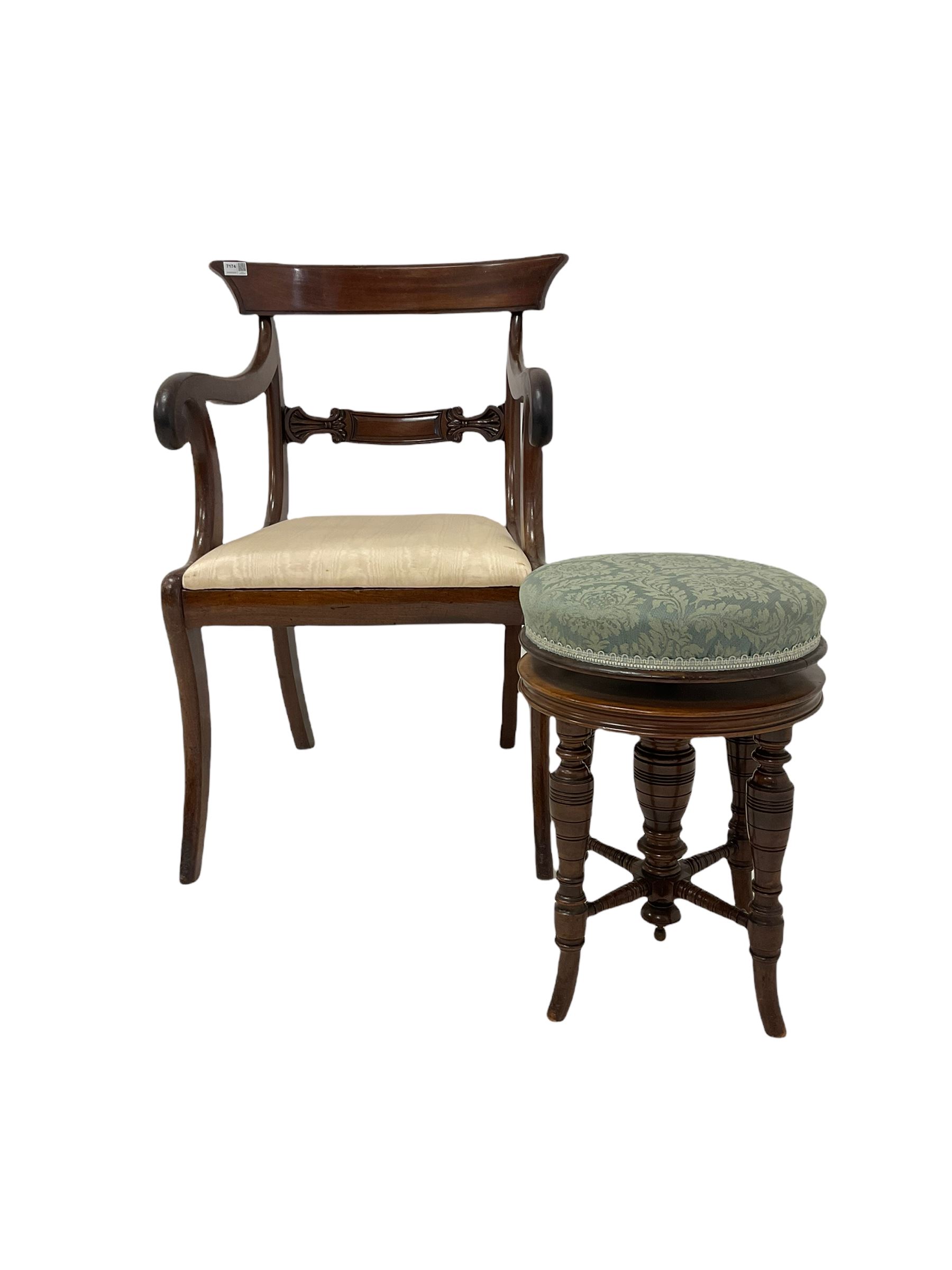 Mahogany regency style carver chair - Image 2 of 4