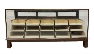 20th century glazed haberdashery cabinet