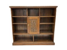 Open oak bookcase