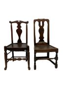 Two oak 19th century side chairs