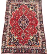 Vintage Persian red ground rug