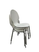 Set of four white Arne Jacobsen style chairs