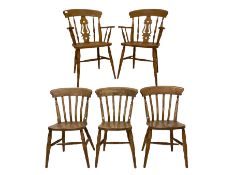 Set of five farmhouse chairs