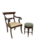 Mahogany regency style carver chair