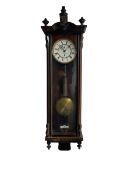 A Gustav Becker (German) late 19th century single weight driven Vienna regulator in a mahogany and