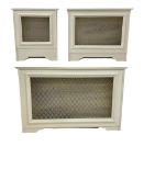 Three radiator covers of different sizes