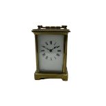 A French corniche carriage clock c1880 with five bevelled glass panels