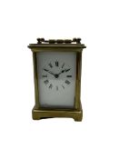 A French corniche carriage clock c1880 with five bevelled glass panels