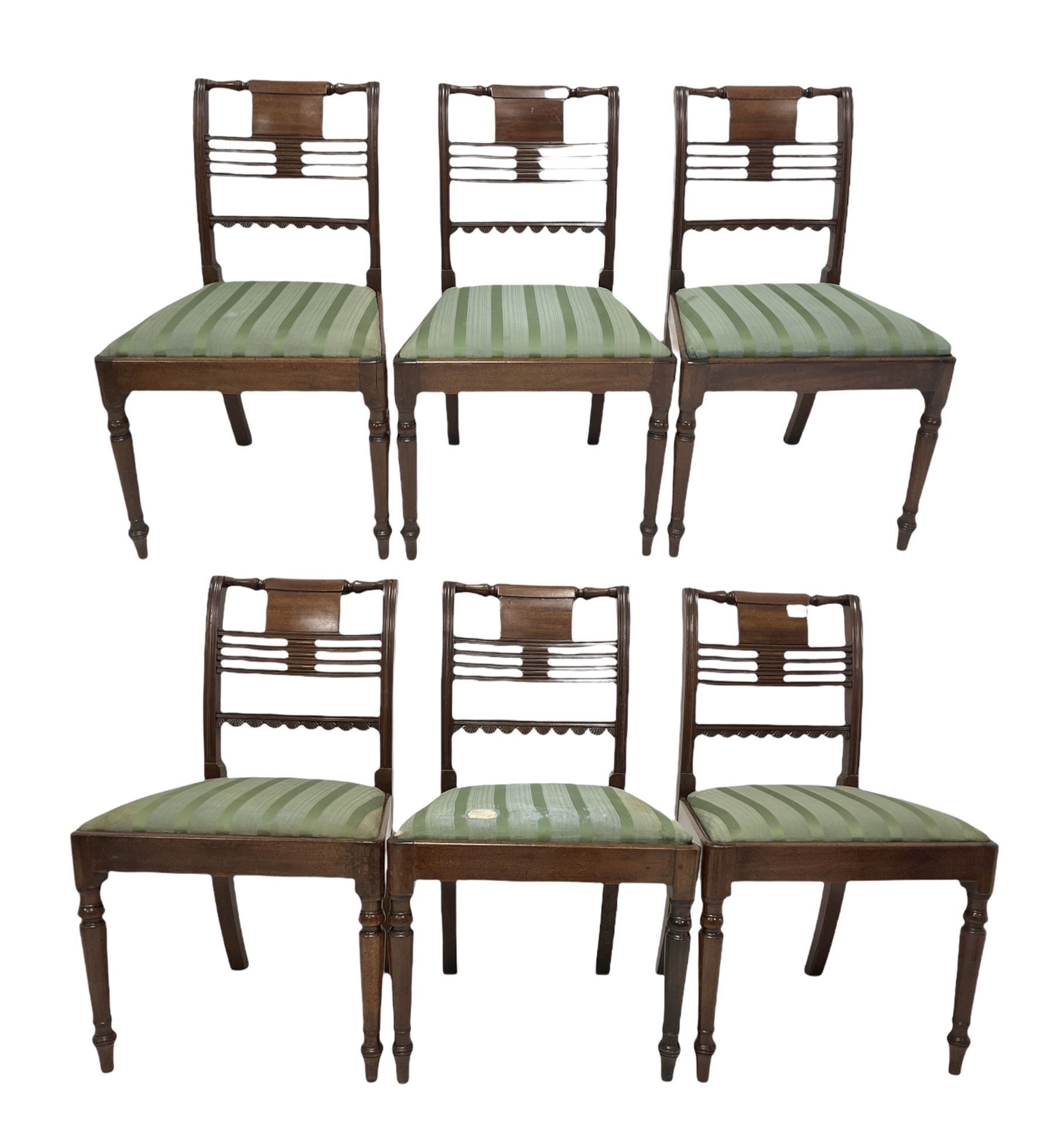 Set of six Regency mahogany dining chairs