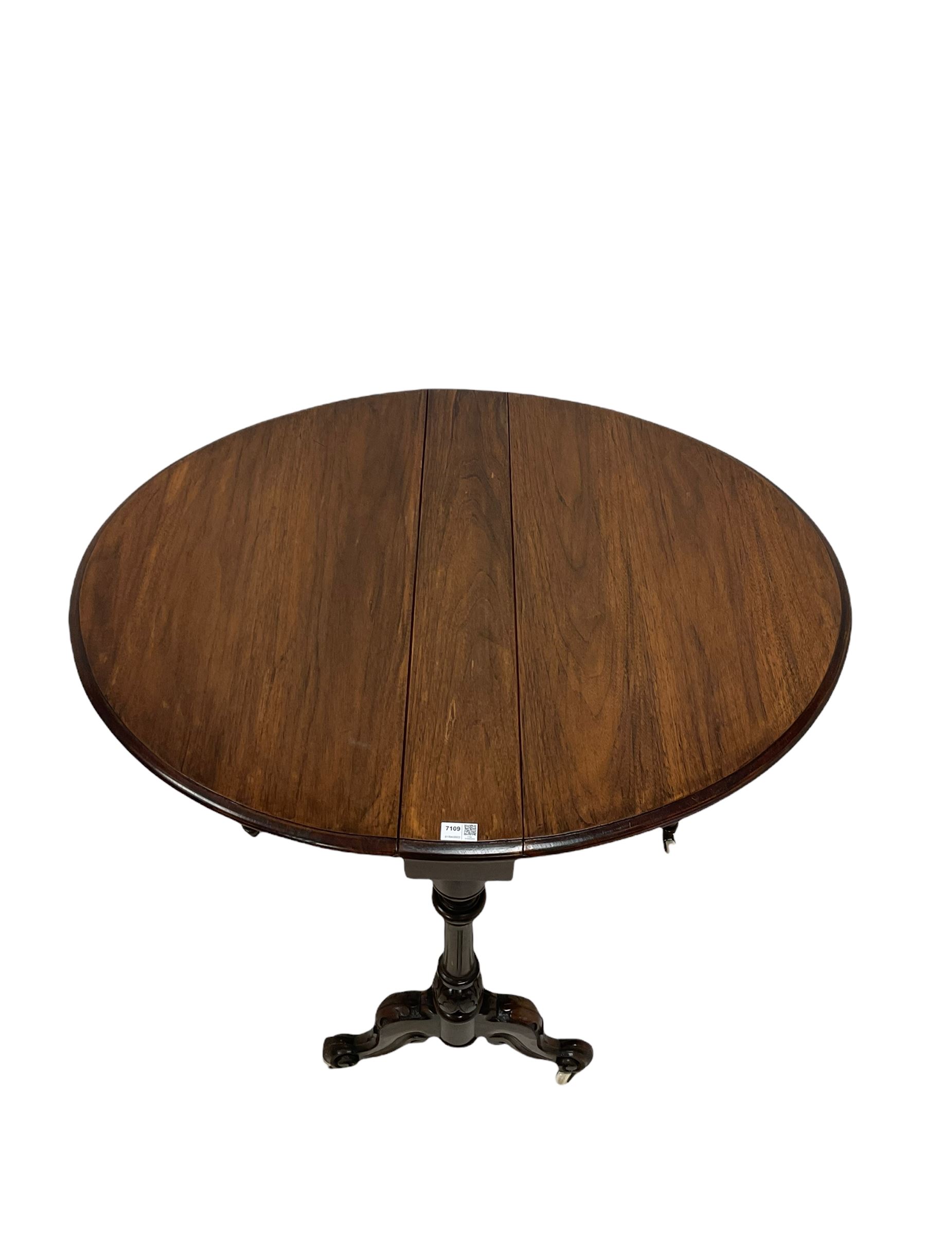 Victorian mahogany drop leaf table - Image 3 of 5