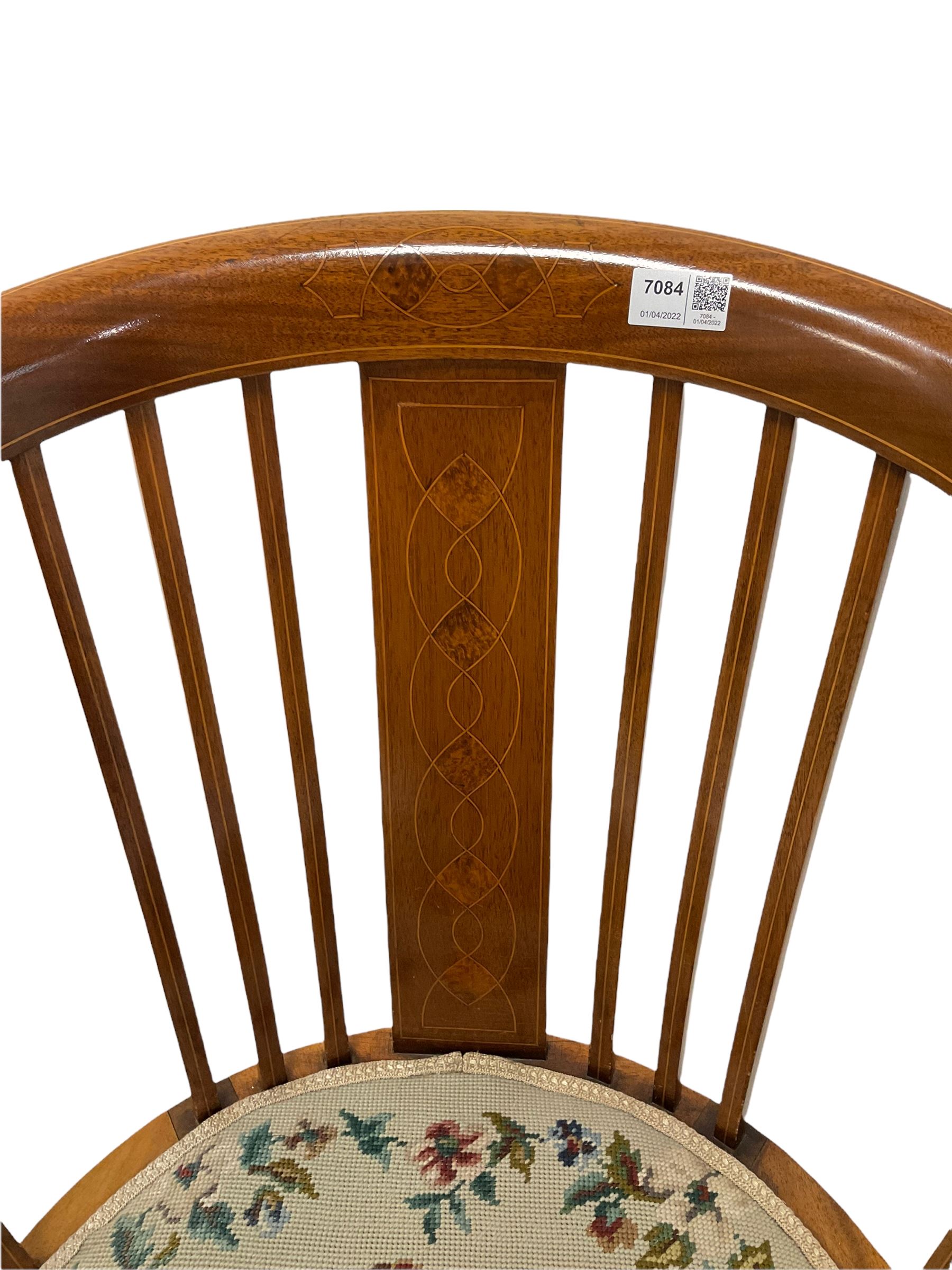 Edwardian mahogany tub shape chair - Image 3 of 4