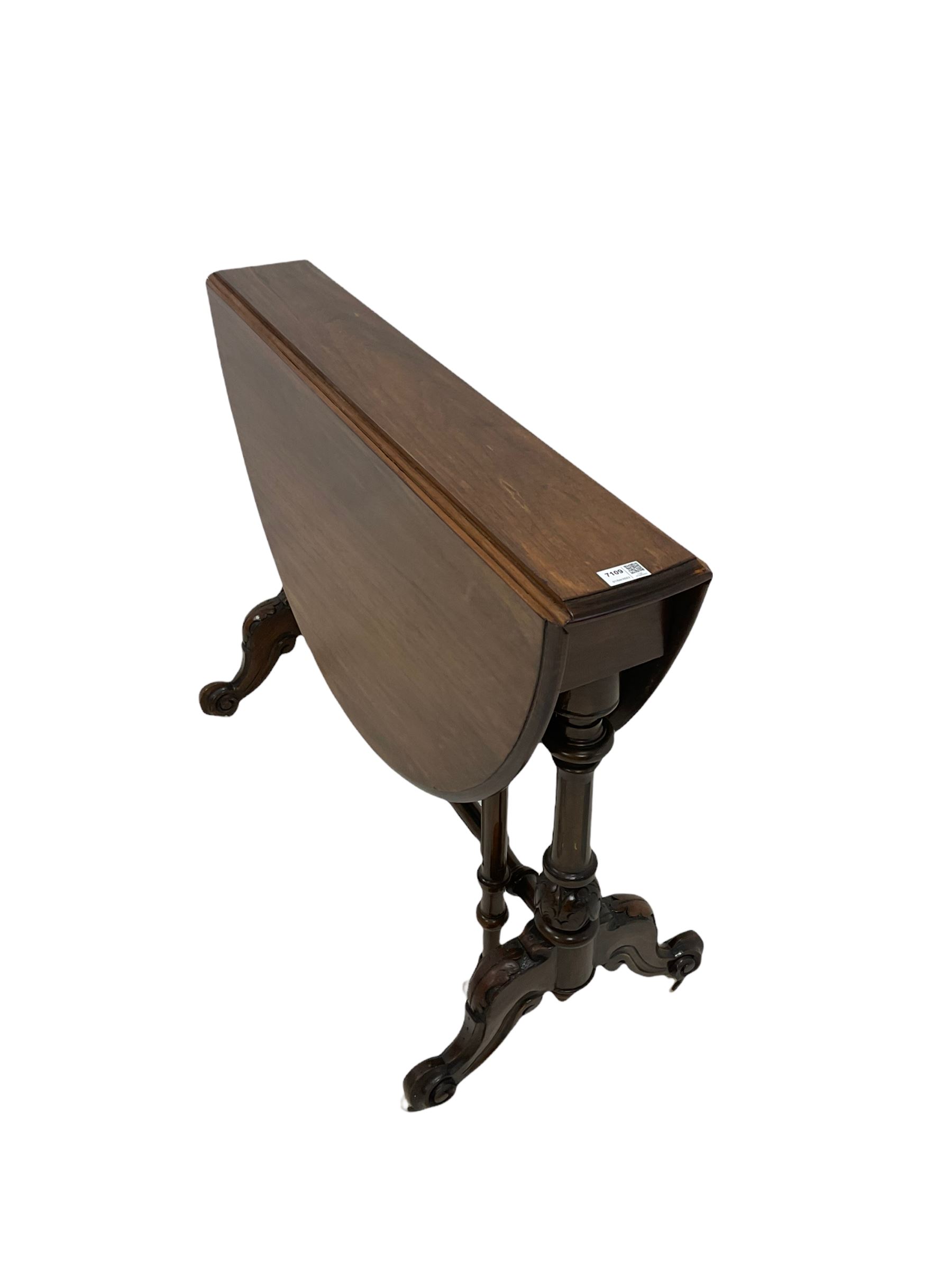 Victorian mahogany drop leaf table - Image 5 of 5