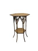 Hexagonal bamboo two tier occasional table