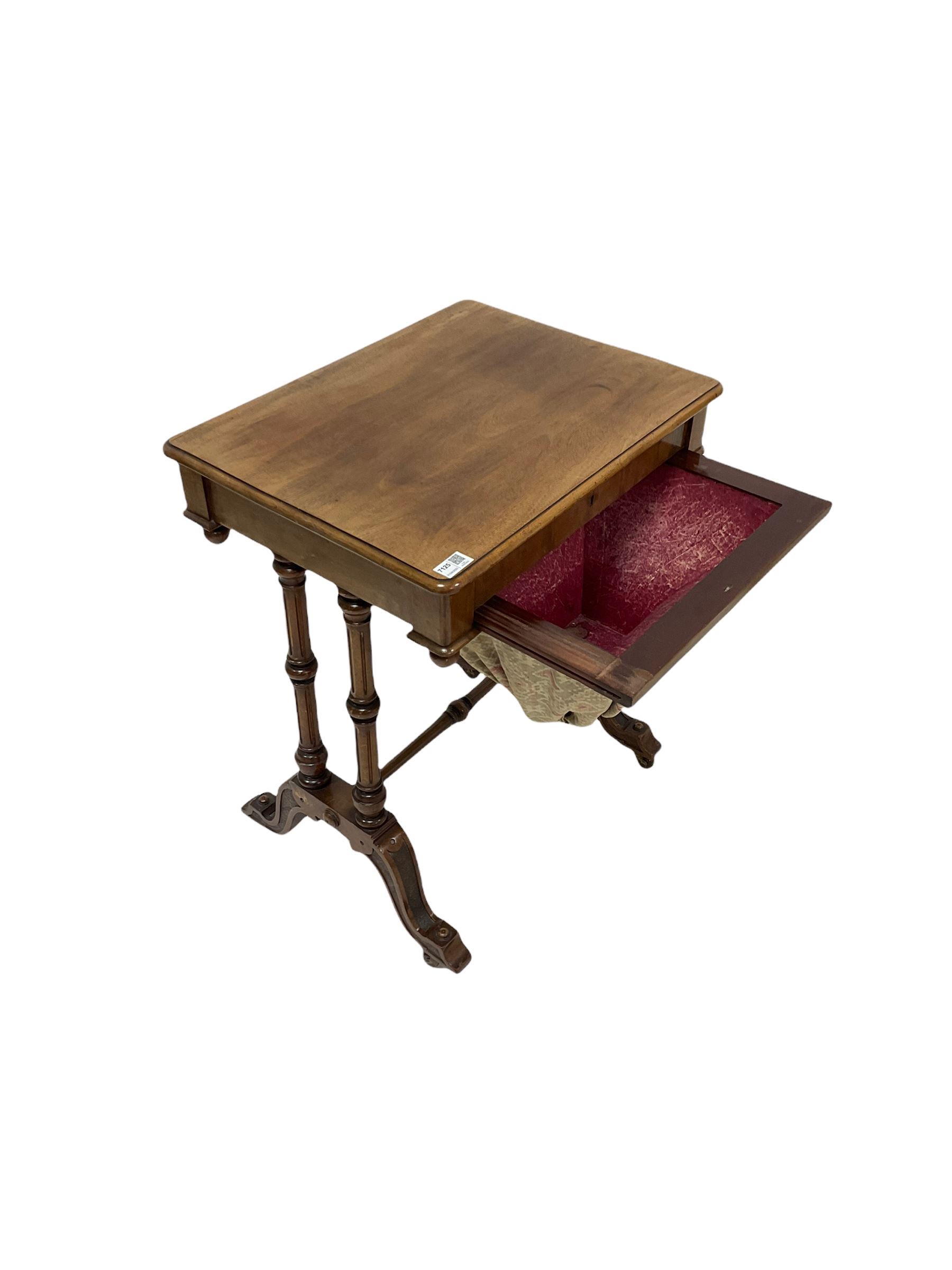 Victorian walnut worktable - Image 3 of 5