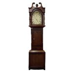 An oak and mahogany 30hour longcase clock c1850 with a swans neck pediment
