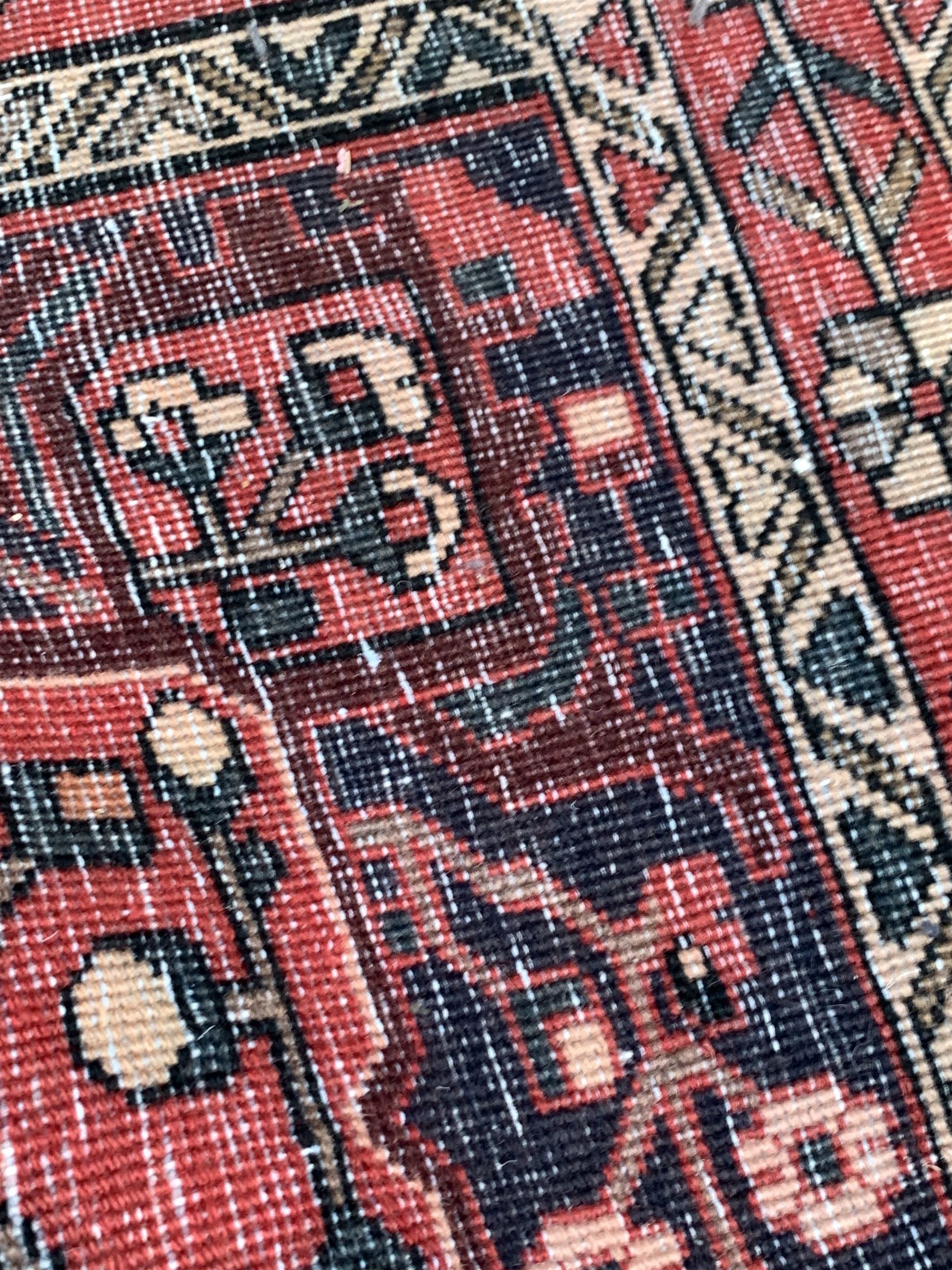 Vintage Persian faded red ground rug - Image 3 of 3