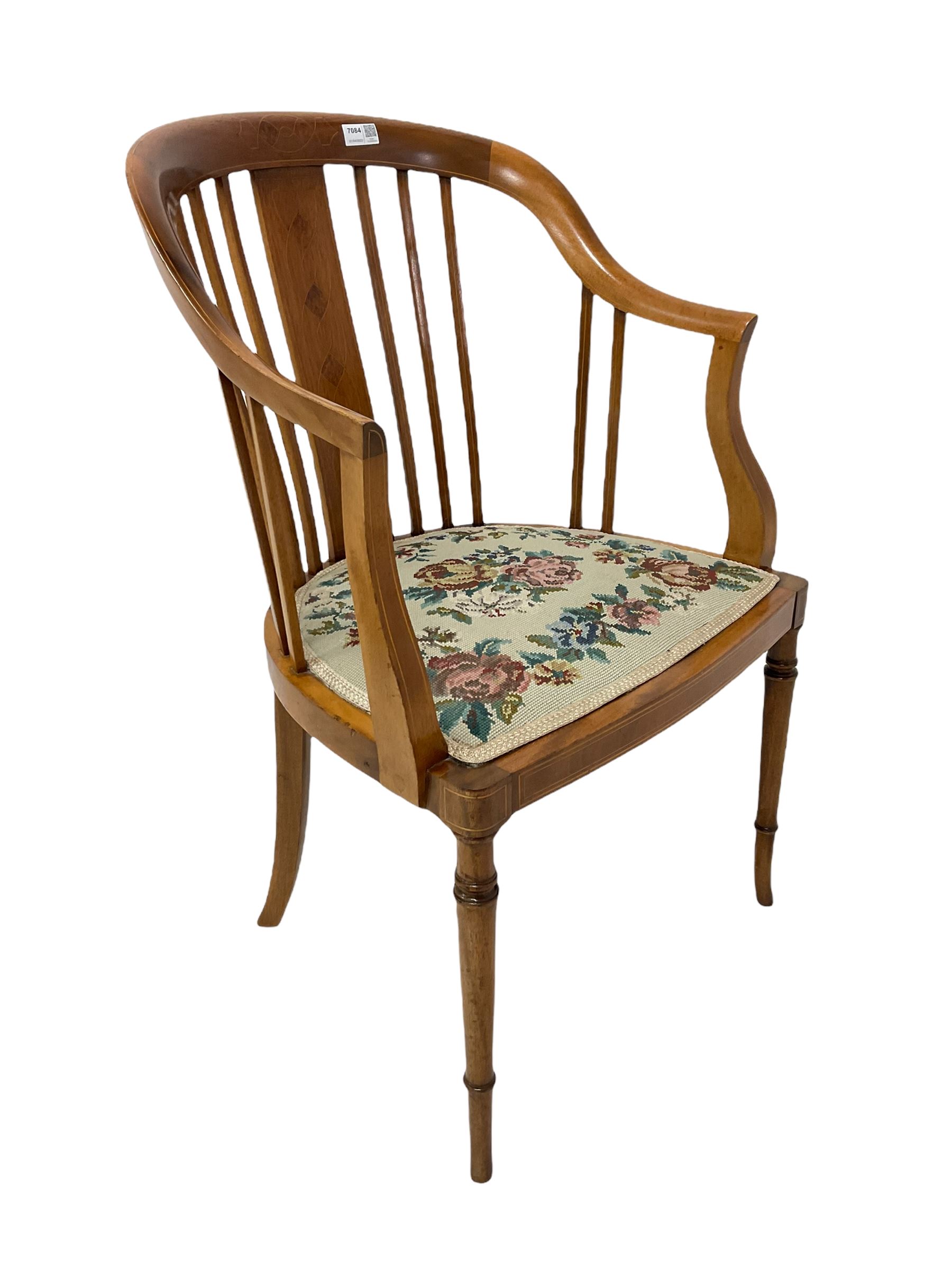 Edwardian mahogany tub shape chair - Image 2 of 4