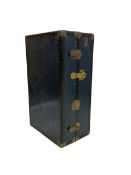 20th century blue cabin trunk by McBrine Baggage