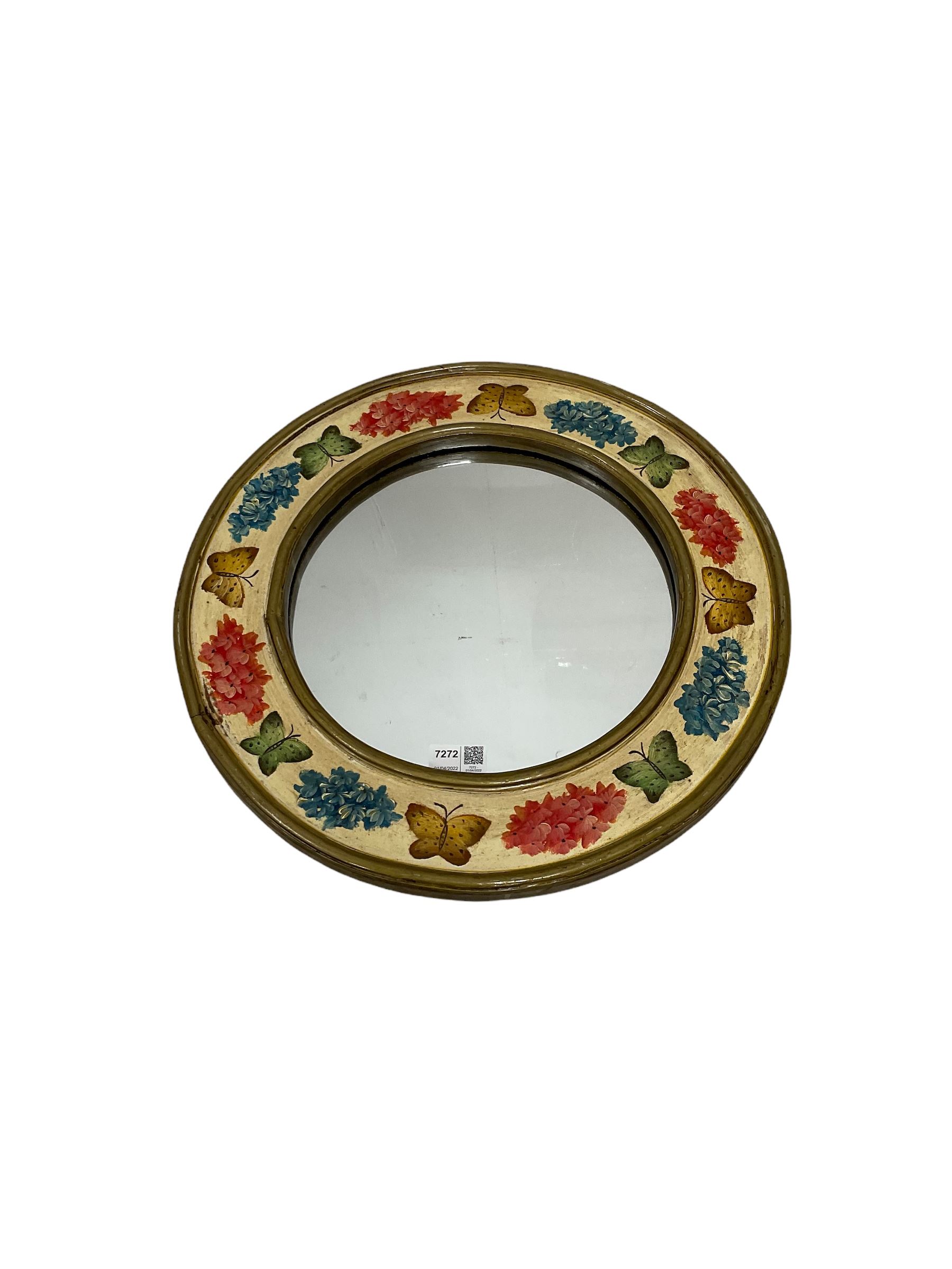 Painted circular mirror W43cm