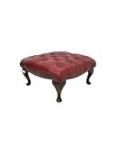 Red leather footstool