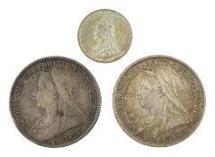 Two Queen Victoria crowns dated 1893