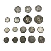 Great British and World coins including Queen Victoria Gothic florins