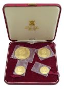 Queen Elizabeth II Isle of Man 1973 gold four coin set